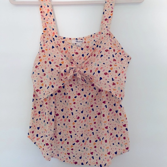 Madewell -Terrazzo Front Tie Top in Cream - Picture 4 of 5